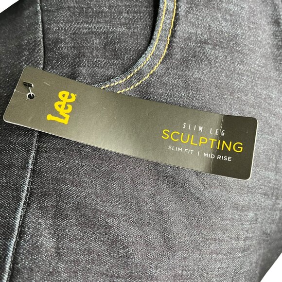 Lee Womens Slim Leg Sculpting Jeans Slumber Color Mid Rise Size 22W - Picture 5 of 9